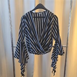 Charlotte Russe Black and White Striped Blouse